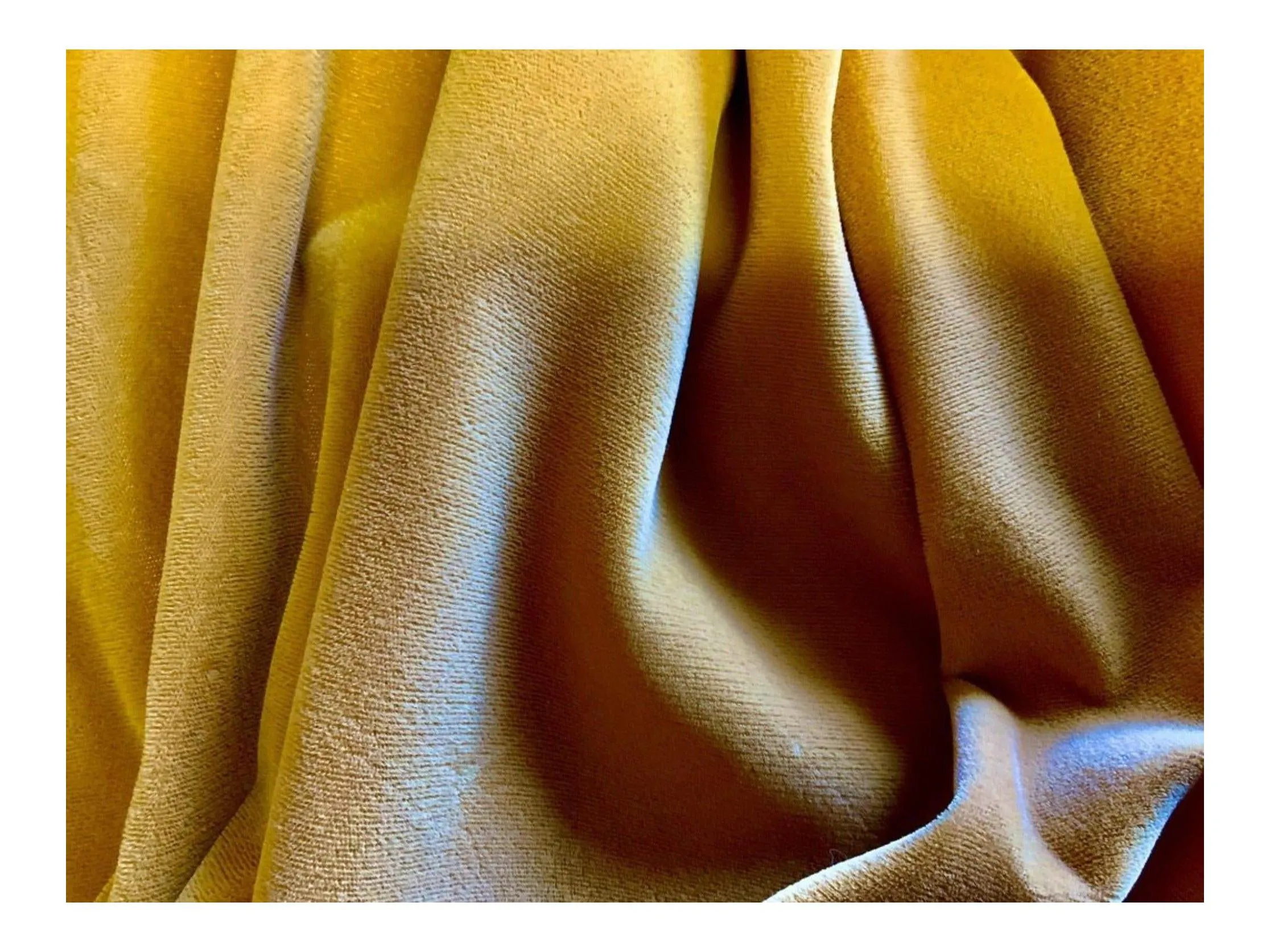 TRIPLE VELVET - GOLD Triple Velvet  Fabric -  Mustard Yellow - 112 cms - 180 gsm