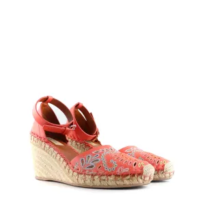 VALENTINO - Sandales compensées mandala en cuir (T39)