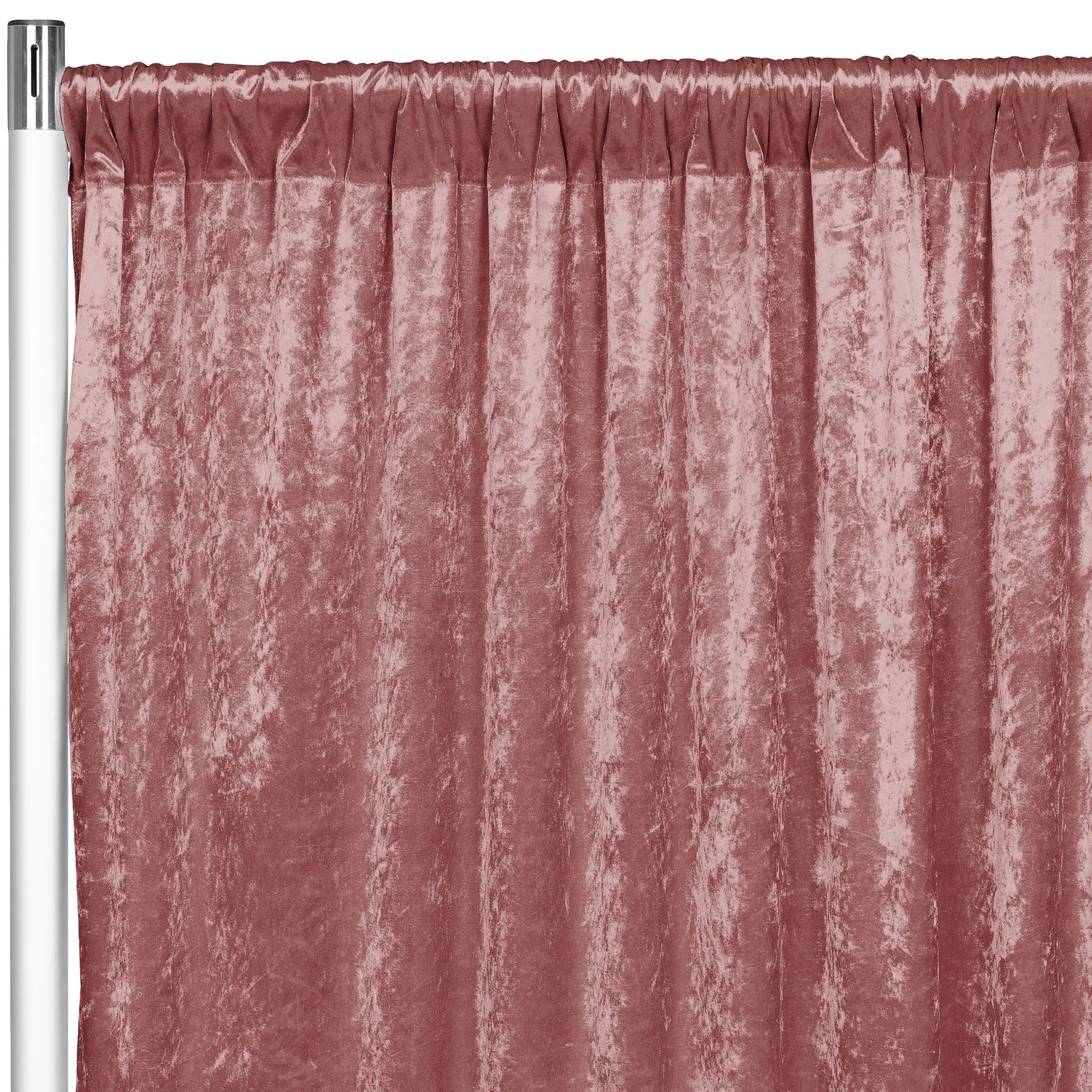Velvet 14ft H x 52" W Drape/Backdrop Curtain Panel - Dark Dusty Rose