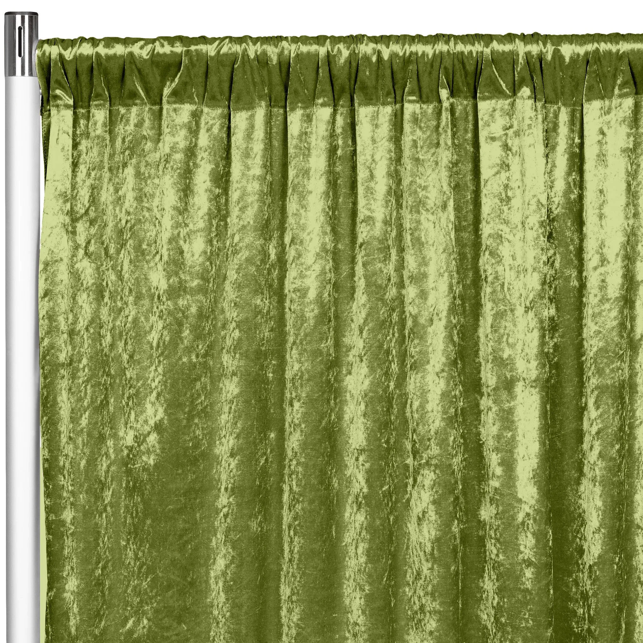 Velvet 14ft H x 52" W Drape/Backdrop Curtain Panel - Dark Sage Green