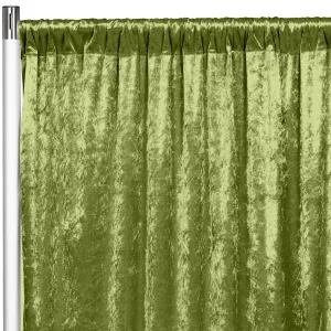Velvet 14ft H x 52" W Drape/Backdrop Curtain Panel - Dark Sage Green