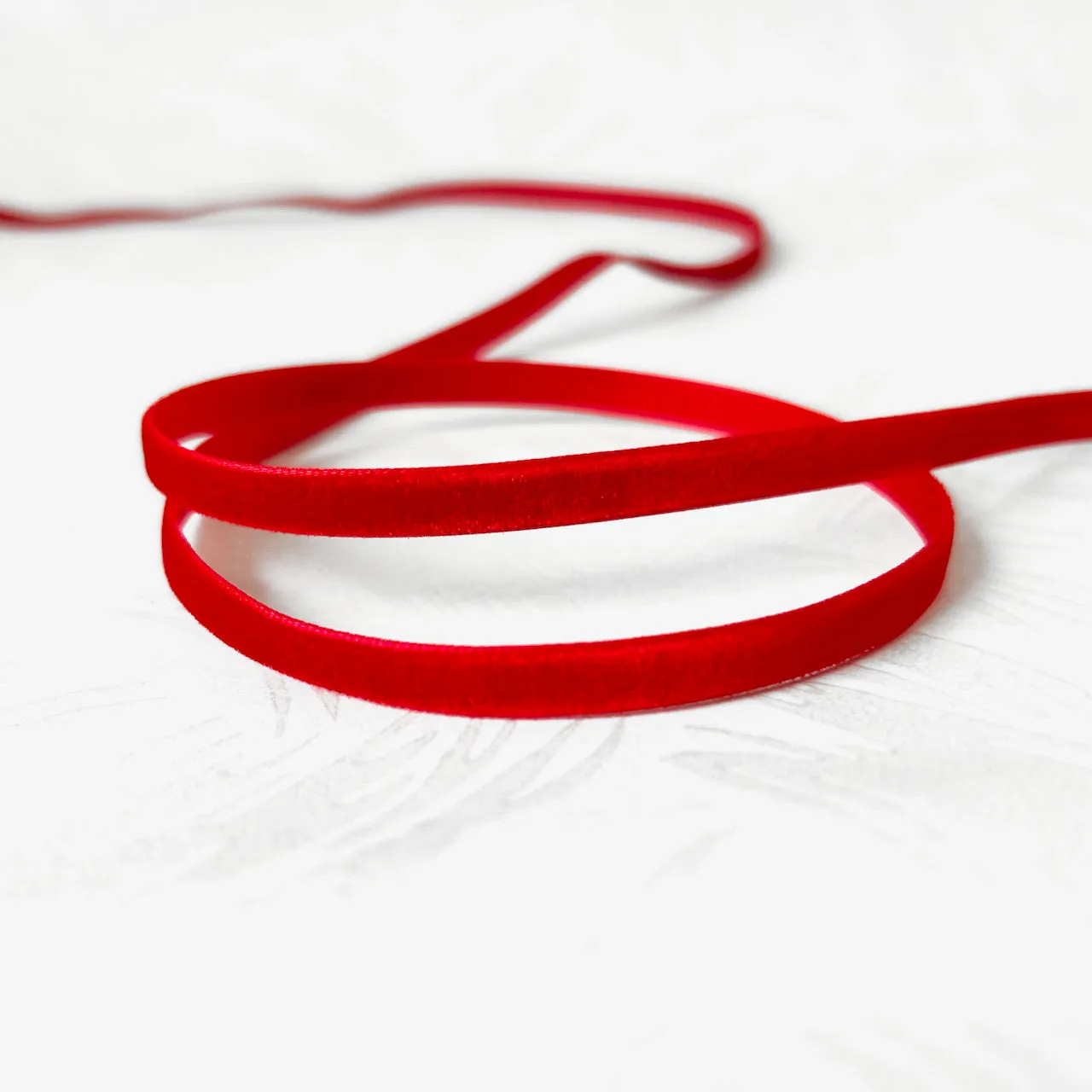 Velvet Ribbon 1/4" - Multiple Colorways