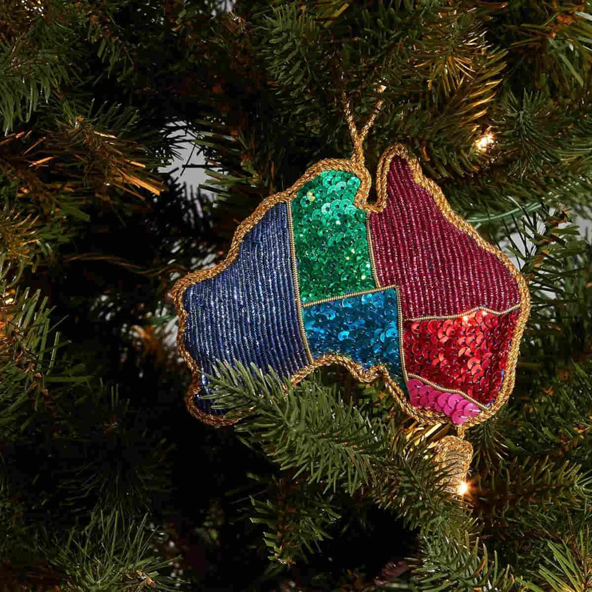 Vixen & Velvet Australia Sequin Ornament 7cm