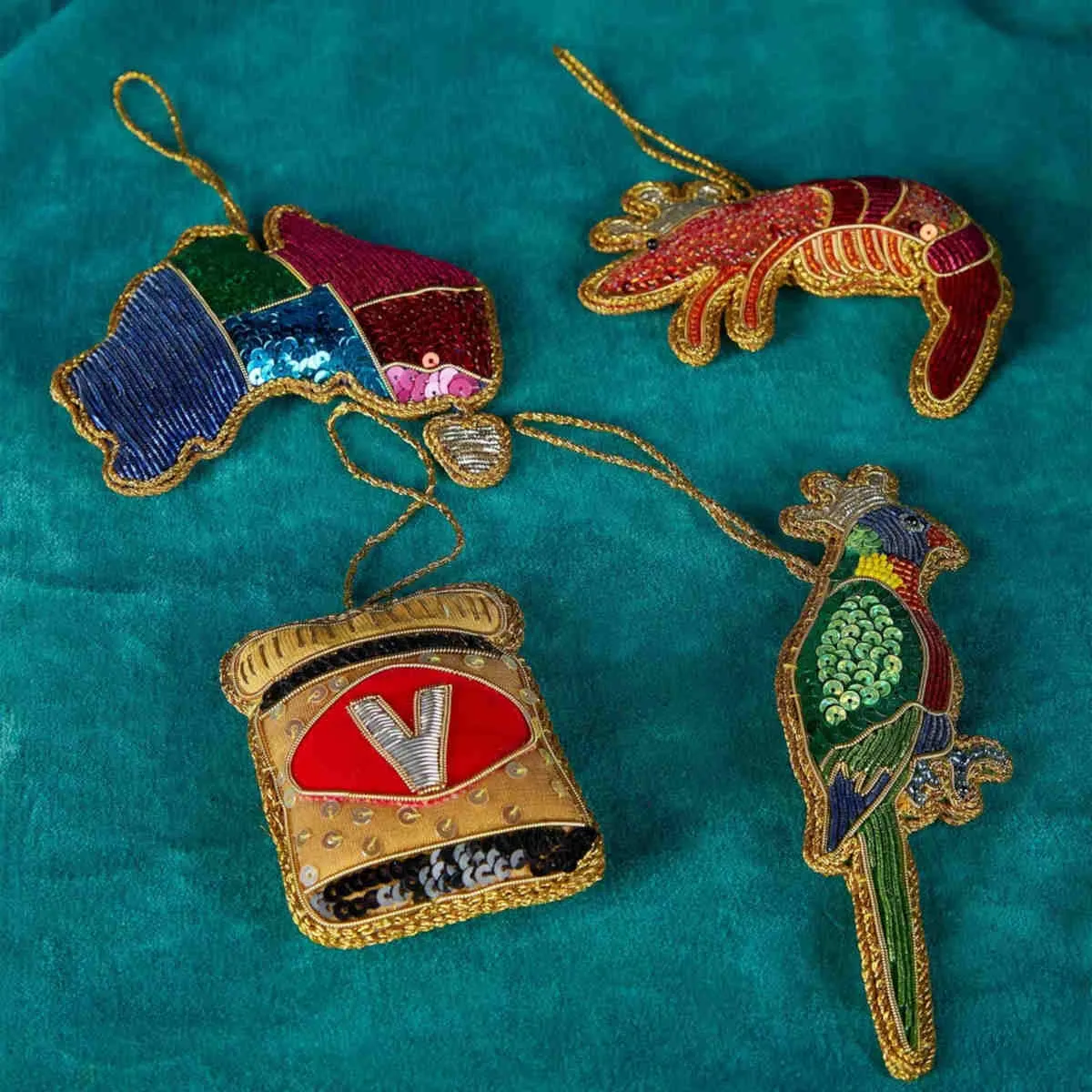 Vixen & Velvet Australia Sequin Ornament 7cm