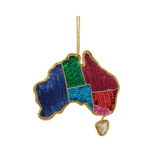 Vixen & Velvet Australia Sequin Ornament 7cm