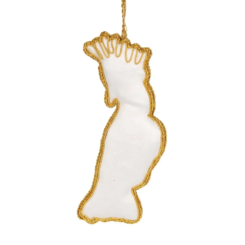 Vixen & Velvet Crested Cockatoo Sequin Hanging Tree Decoration Yellow