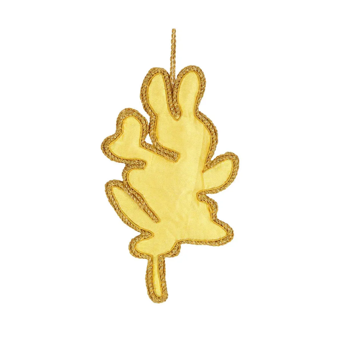 Vixen & Velvet Golden Wattle Sequin Ornament Yellow 14cm