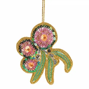 Vixen & Velvet Gumnut Flower Sequin Hanging Tree Decoration