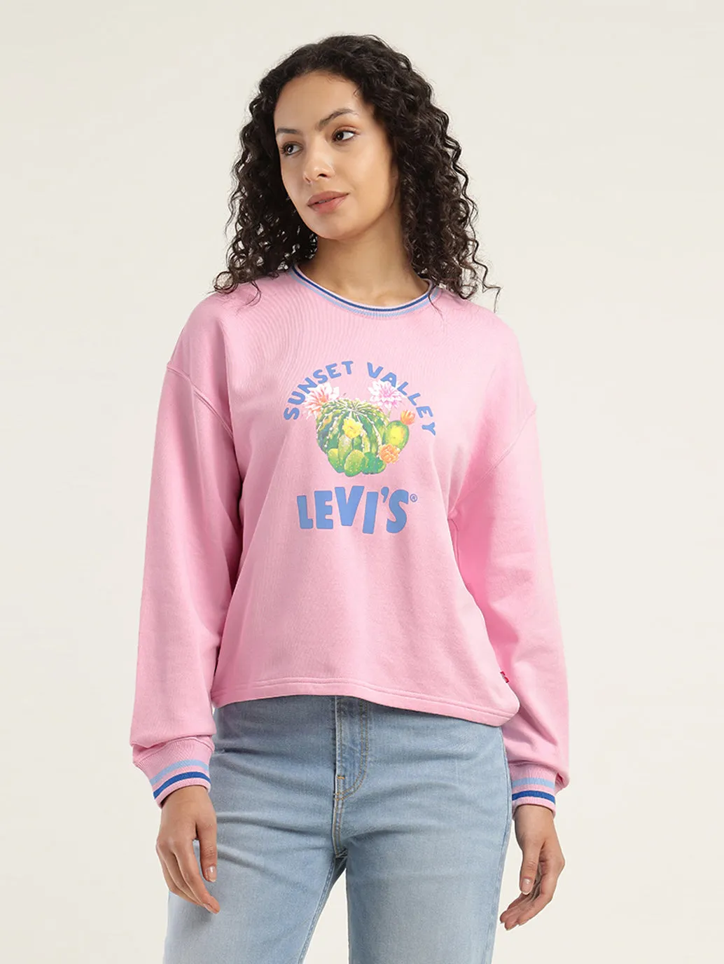 Women's Solid Lilac Crew Neck Sweatshirt